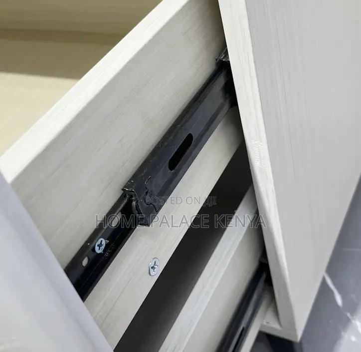 Bedside Table: Nightstand With 2 Drawers and Metal Legs