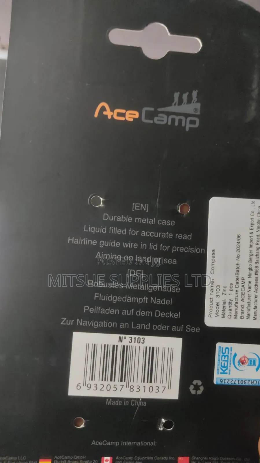 Ace Camp Aluminium Military Compass With Top Accuracy