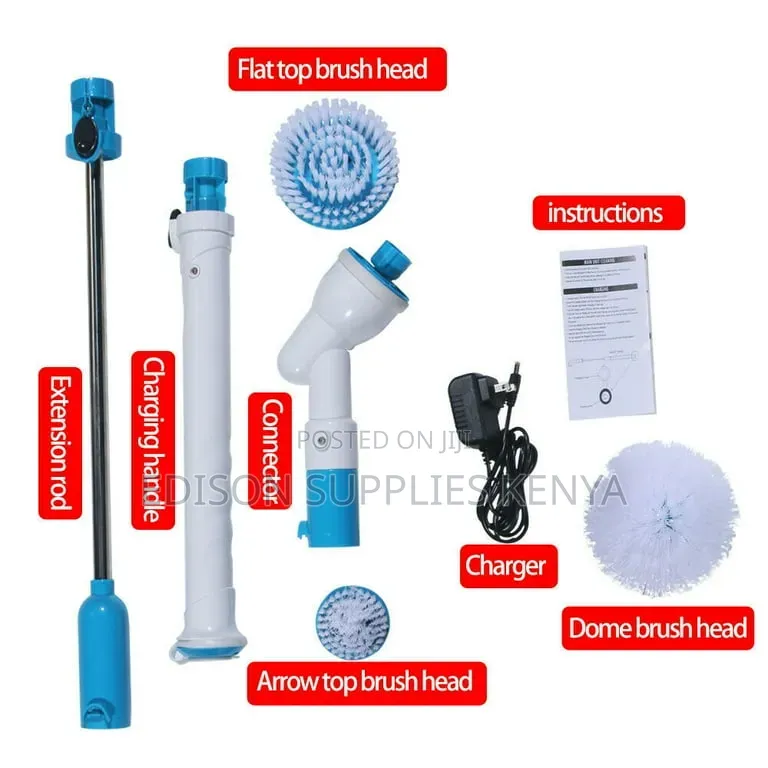 Electric Spin Scrubber Bathroom, Kitchen With 3 Brush Heads Cordless