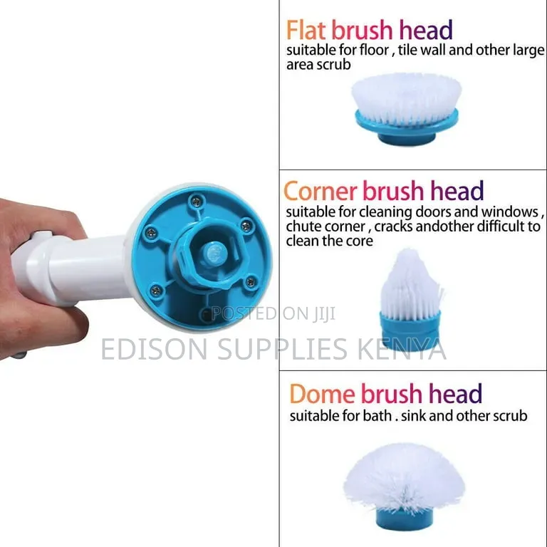 Electric Spin Scrubber Bathroom, Kitchen With 3 Brush Heads Cordless