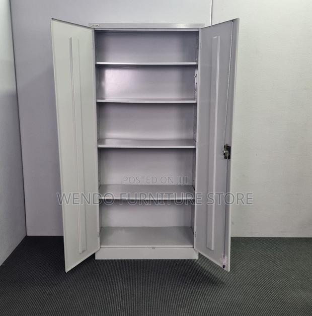 Office Cabinet; Two Door Executive Gray Files Document Storage Cabinet - thumbnail 7