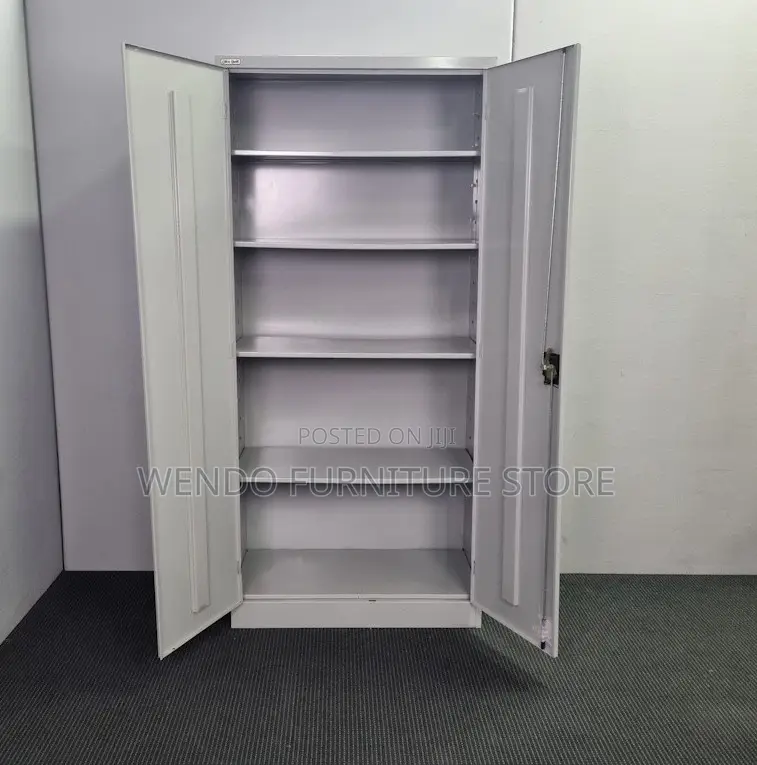 Office Cabinet; Two Door Executive Gray Files Document Storage Cabinet