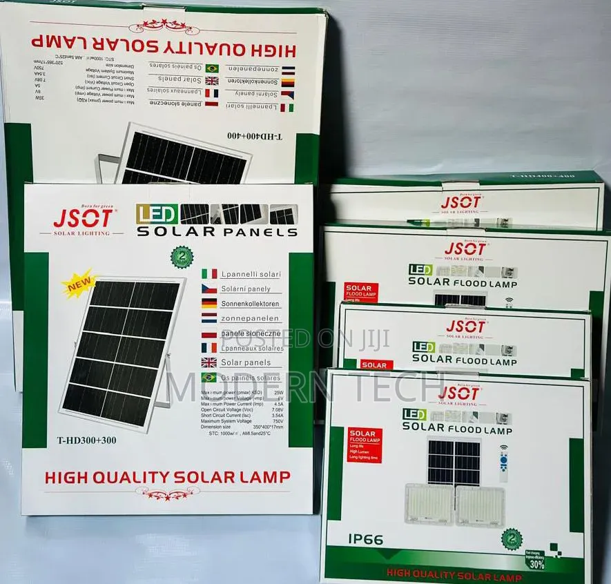 Jsot 2-in-1 Solar Floodlight 100w+100w – Outdoor Waterproof Led Light