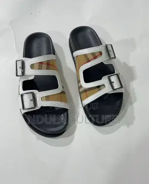 Burberry Off White Pure Leather Sandals