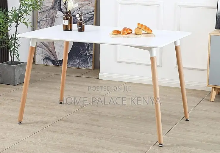 Dining Table: Premium White Rectangular Dining Table
