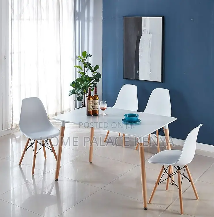 Dining Table: Premium White Rectangular Dining Table