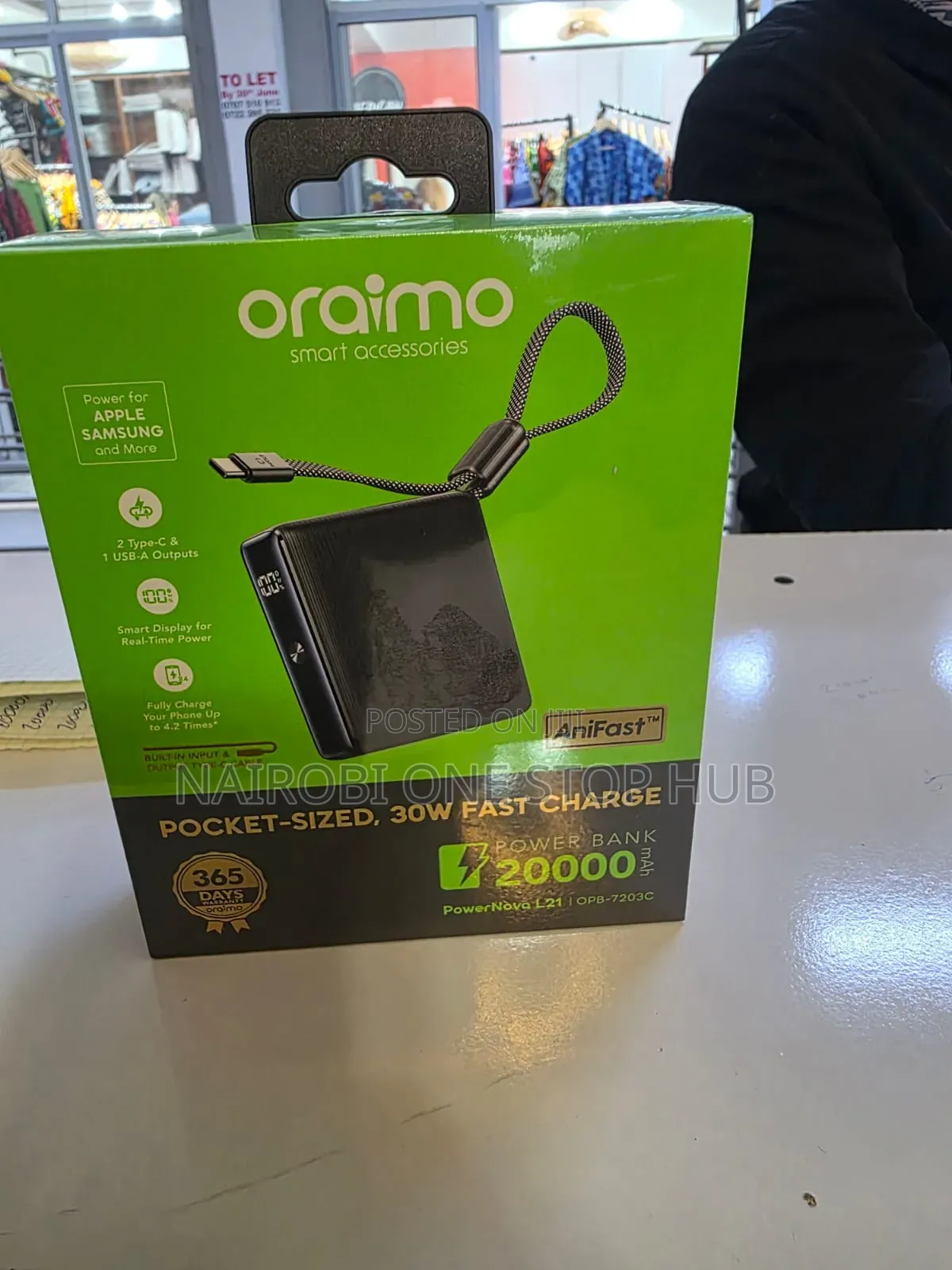 Oraimo Powerbank 20000mmah Pocket Size