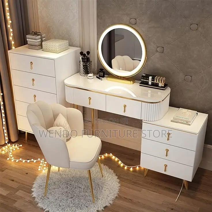 Dressers; White Bedroom Dressing Decor Vanity Set
