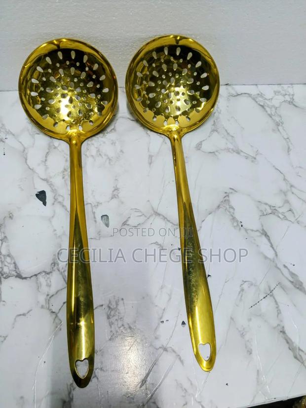 Gold Serving Spoons - main view