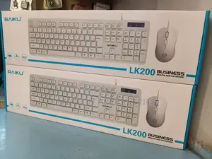 This Is a Raiku Lk200 Wired Membrane Keyboard With Mouse - White