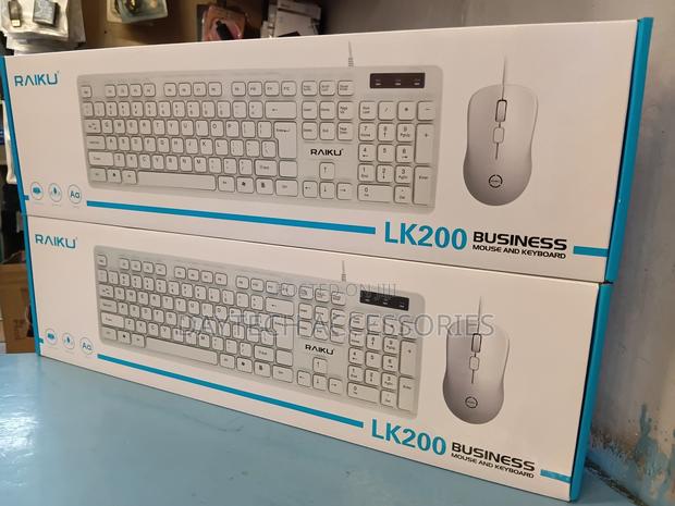 This Is a Raiku Lk200 Wired Membrane Keyboard With Mouse - White - thumbnail 2