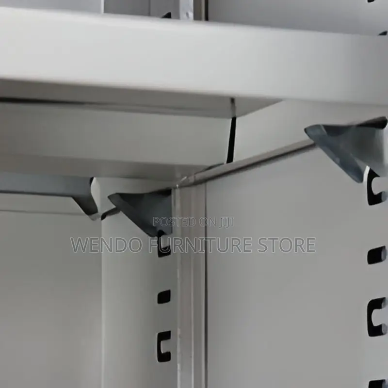 Office Cabinet; Two Doors Gray Office Cabinet With Adjustable Shelves
