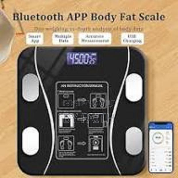 Black Weight Scale Body Fat Scales Floor - main view