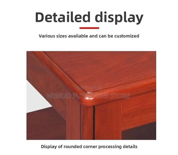 Coffee Table; Wooden Mahogany Executive Square Coffee Table - thumbnail 2