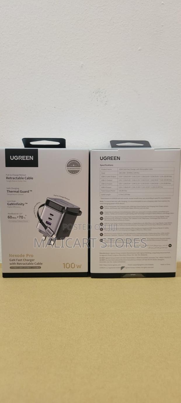 Ugreen Nexode Charger Retractable Usb-C Cable 100w - main view