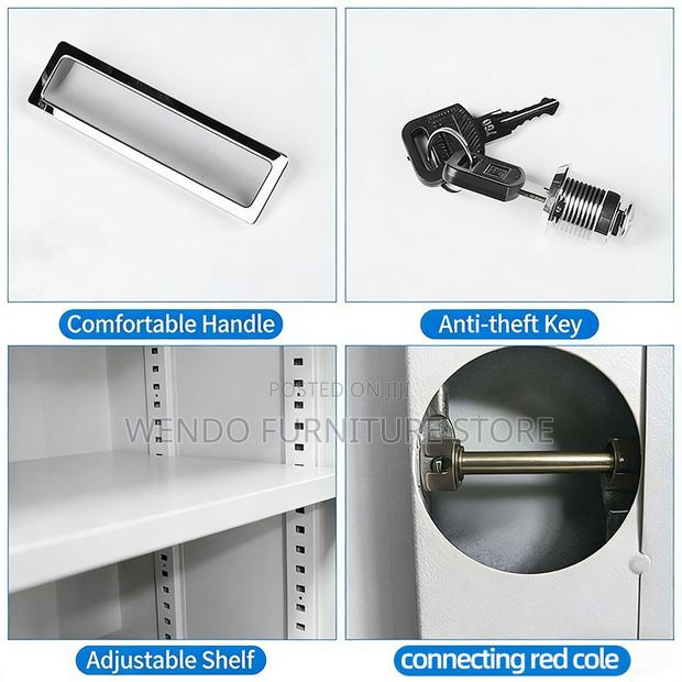 Office Cabinet; Home Office Grey Files and Document Secure Cabinet - thumbnail 8