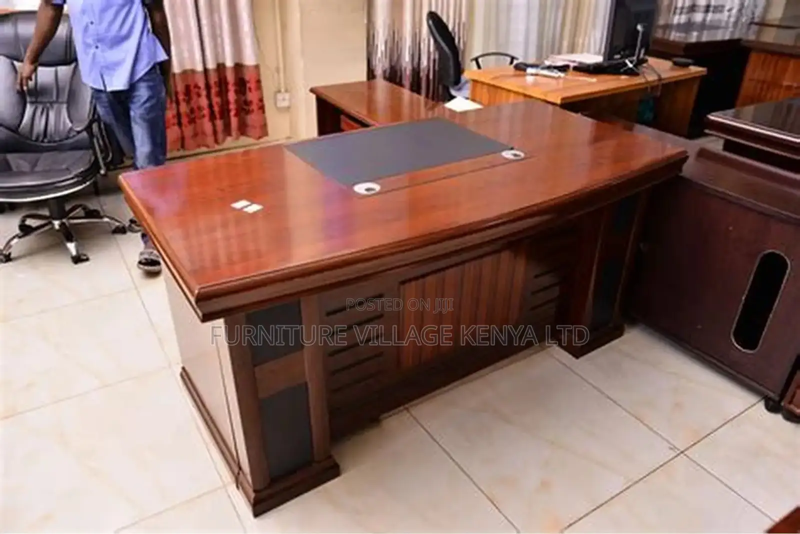 1800mm Mahogany Executive L-Corner Table