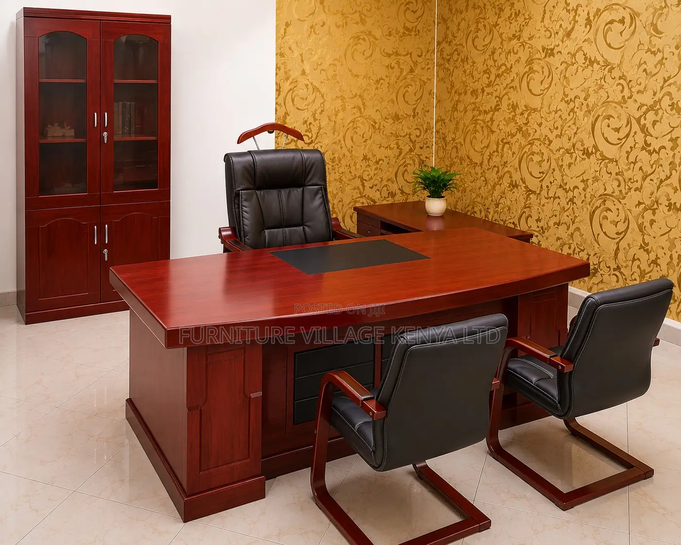 1800mm Mahogany Executive L-Corner Table