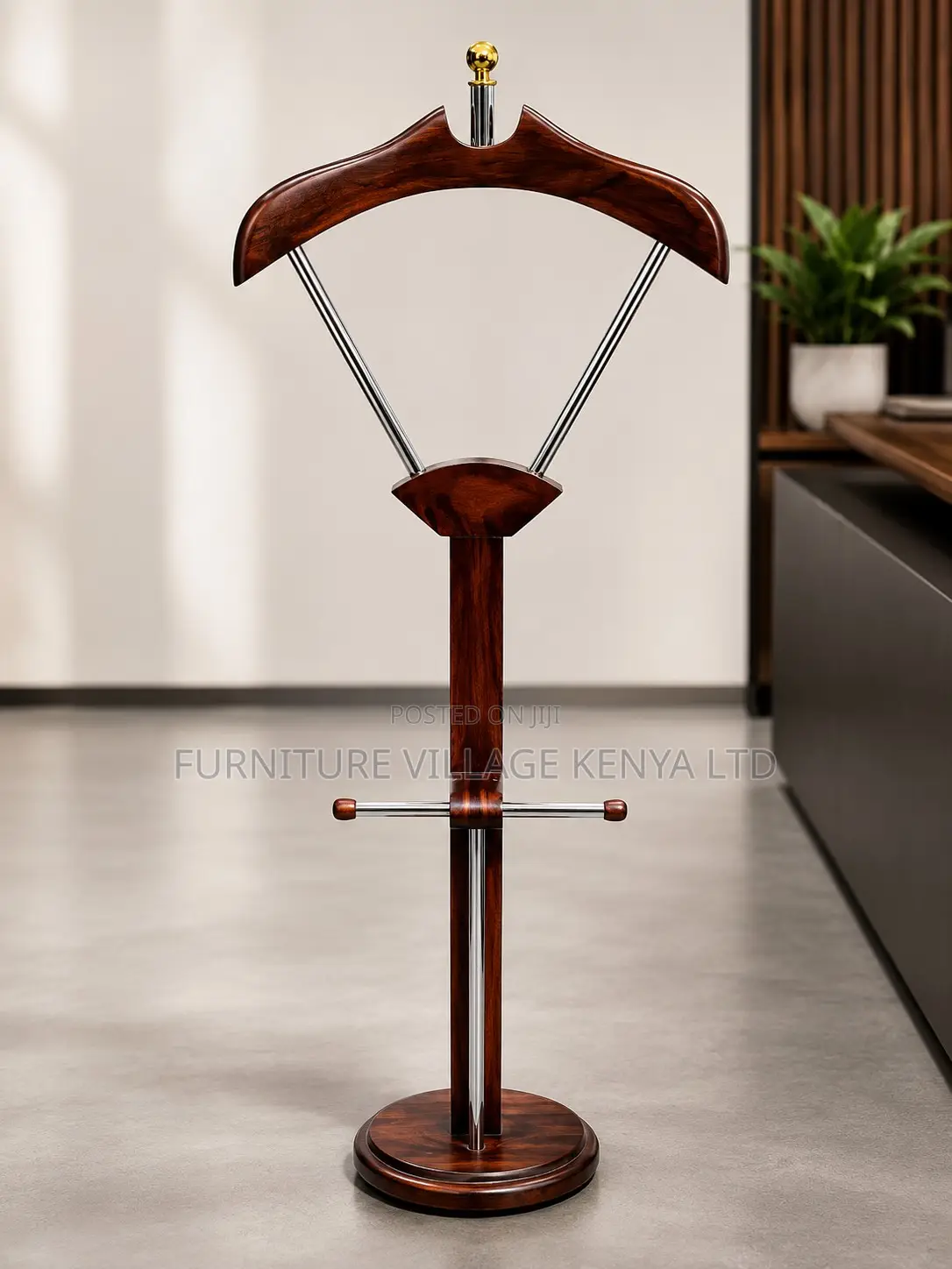 Executive Mahogany Corner Office Coat Hanger.