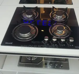 Bolesi Hob 4 Gas Burners Inbuilt Glass Tampared Gas Hod