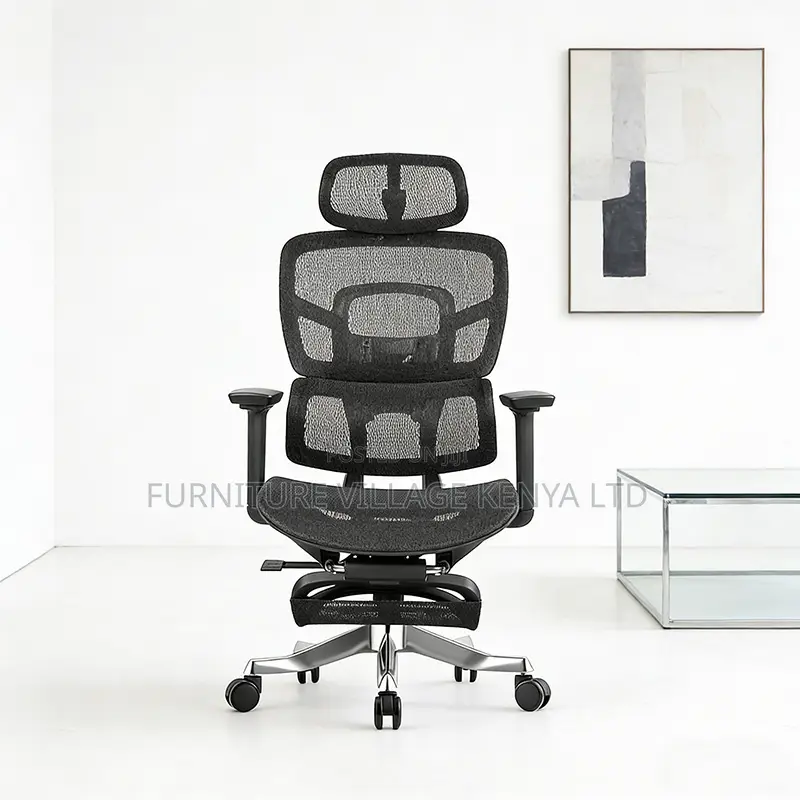 Executive Mesh Reclining Computer Seat With Footrest