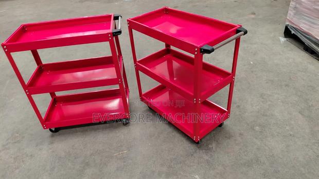 Heavy Duty Tools Trolley 3 Drawer Red Colour.