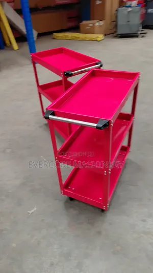 Heavy Duty Tools Trolley 3 Drawer Red Colour.