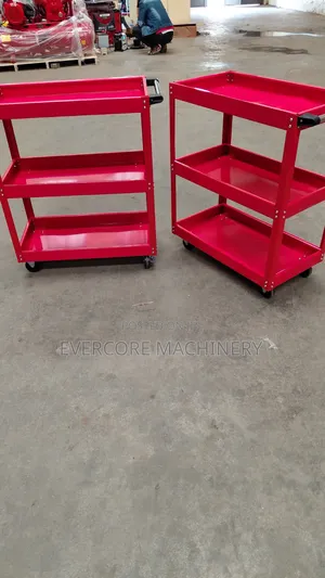Heavy Duty Tools Trolley 3 Drawer Red Colour.