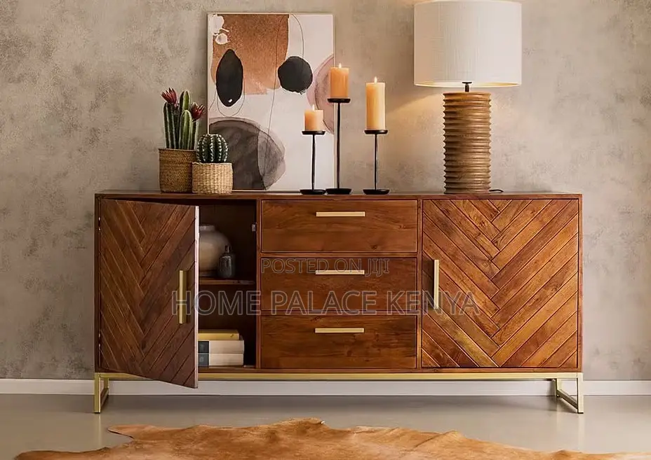 Tv Cabinet: Modern Solid Mango Wood Sideboard Cabinet