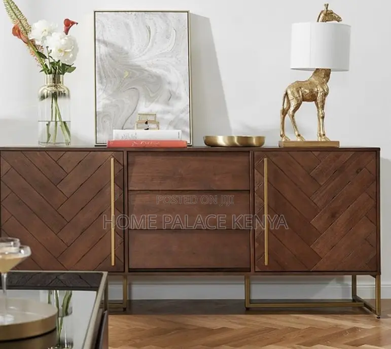 Tv Cabinet: Modern Solid Mango Wood Sideboard Cabinet