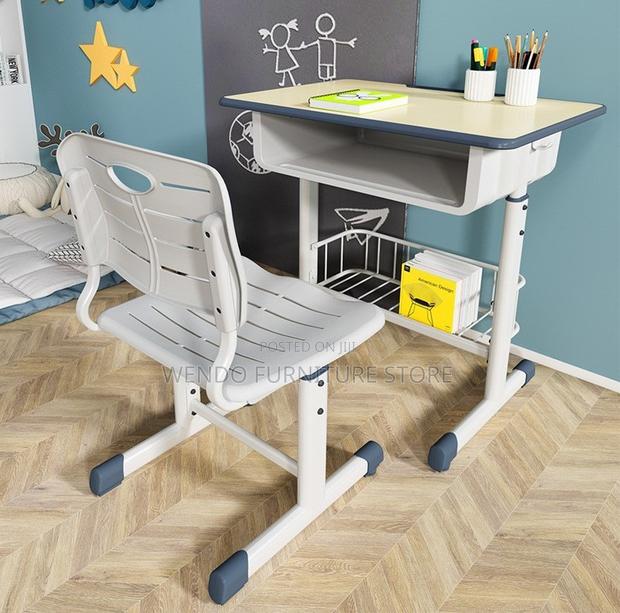 Home Desk; Adjustable Schools Brown Kids Desk Chairs Set