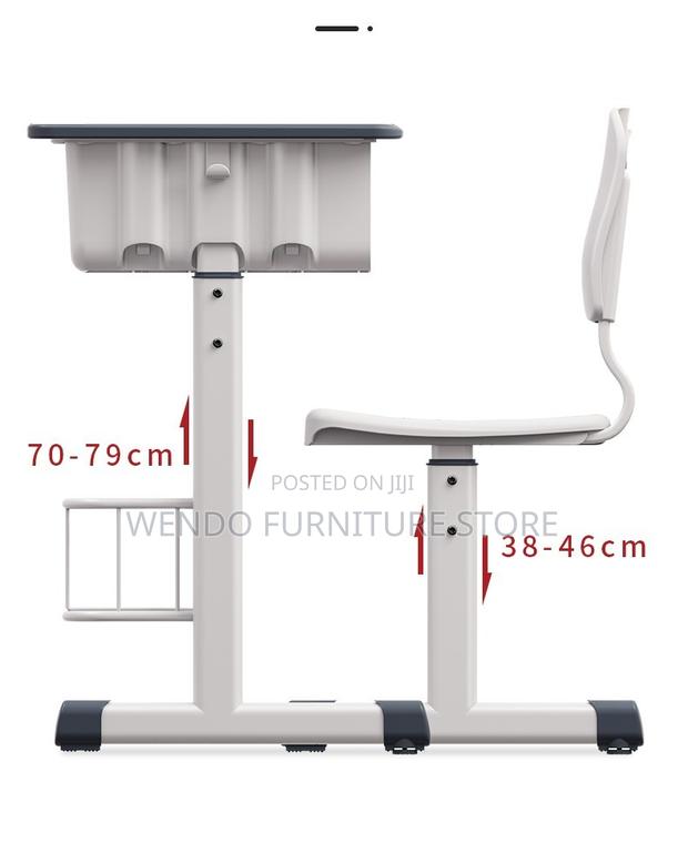 Home Desk; Adjustable Schools Brown Kids Desk Chairs Set - thumbnail 2
