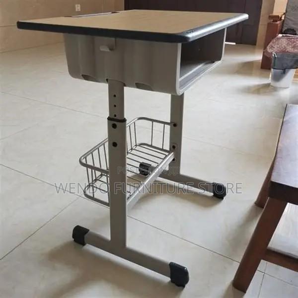 Home Desk; Adjustable Schools Brown Kids Desk Chairs Set - thumbnail 5