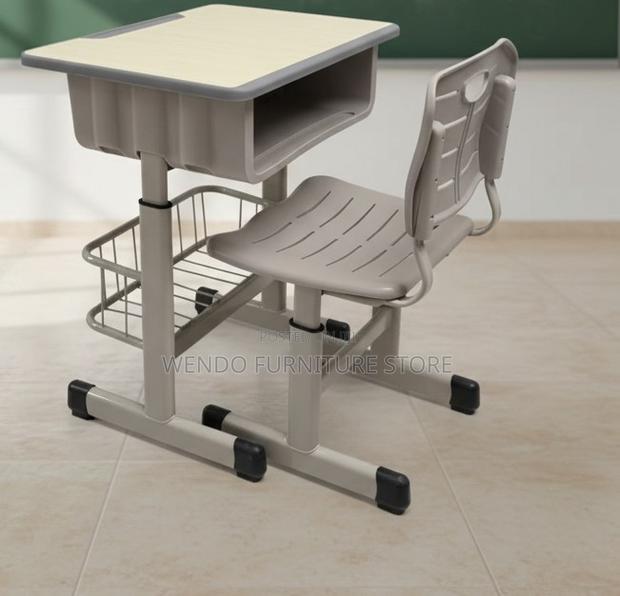 Home Desk; Adjustable Schools Brown Kids Desk Chairs Set - thumbnail 7