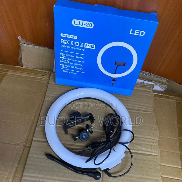 Content Creator 18" Ring Light With 3 Device Holders Adjustable Stan - main view