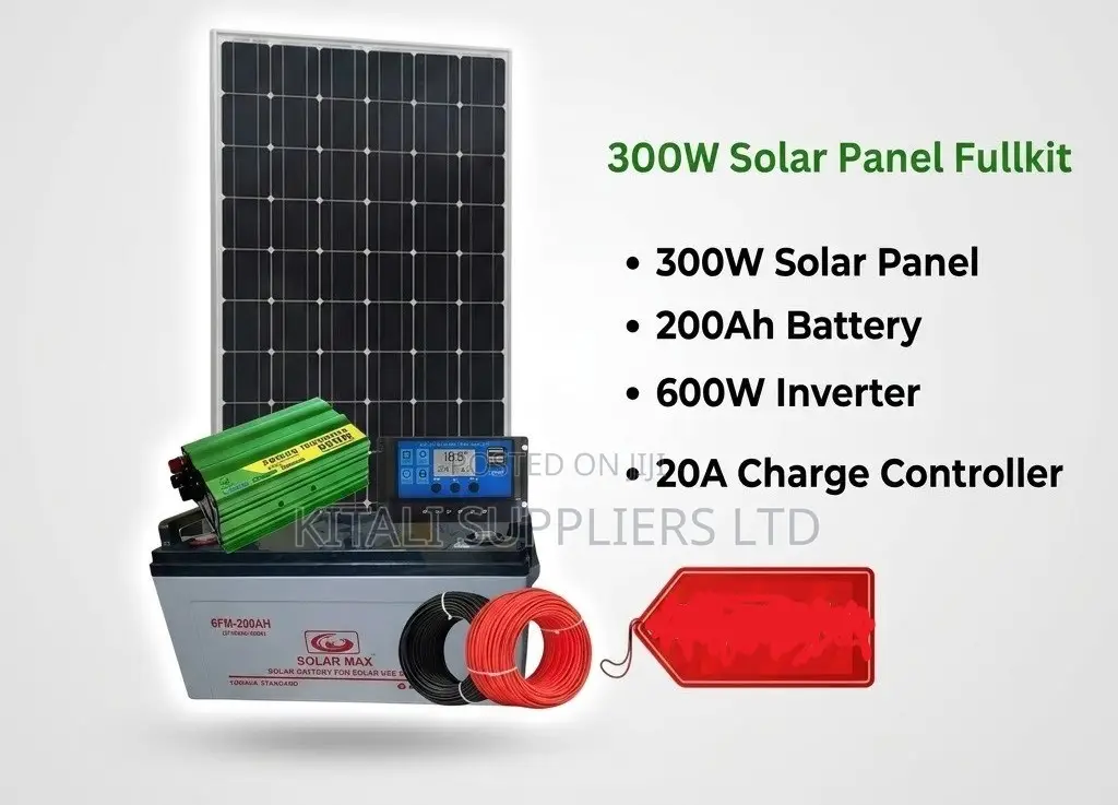 300w Solar Panel Full Kit With 200ah Battery 600w Inverter