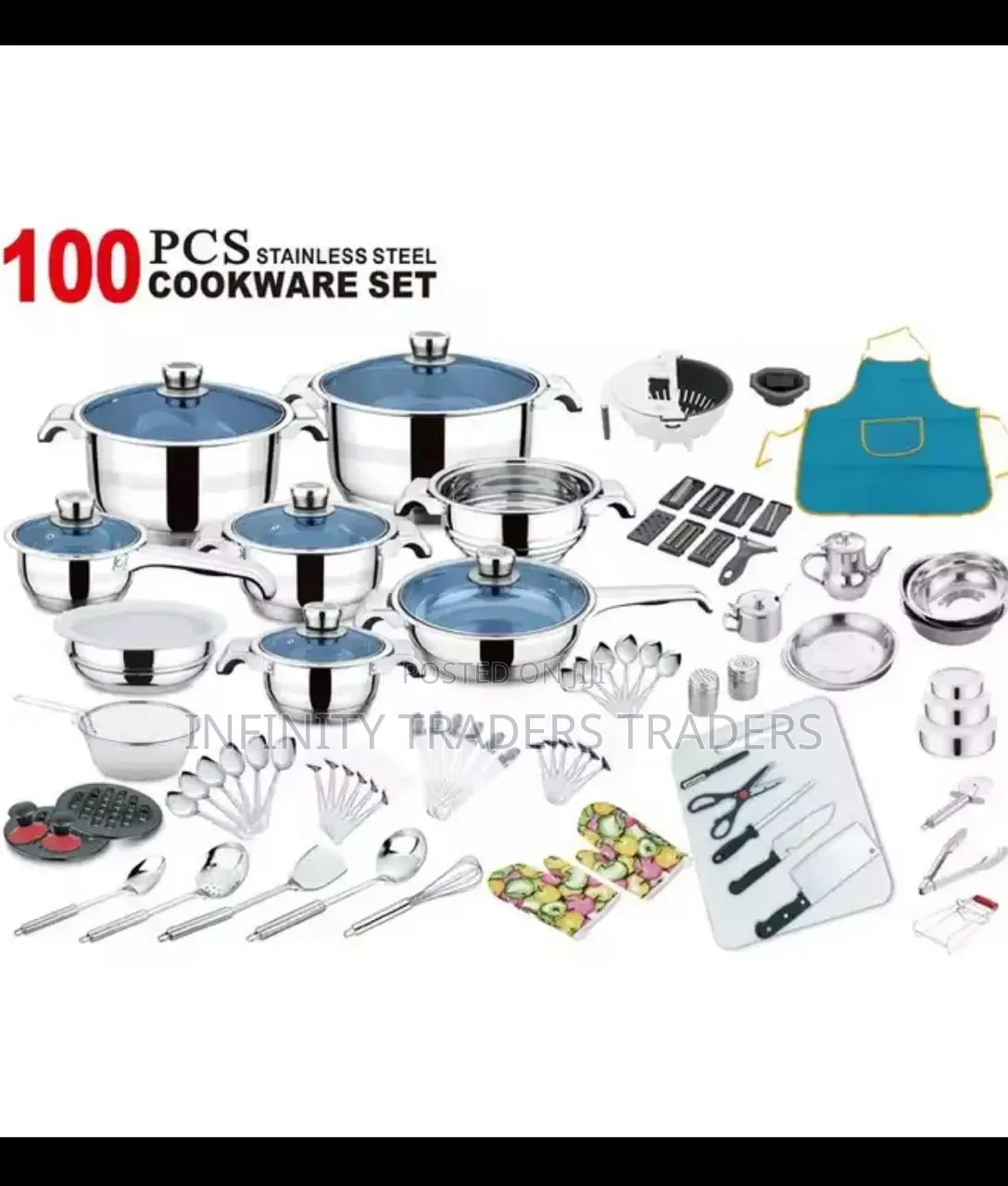 100 PCS Cookware Stainless Steel