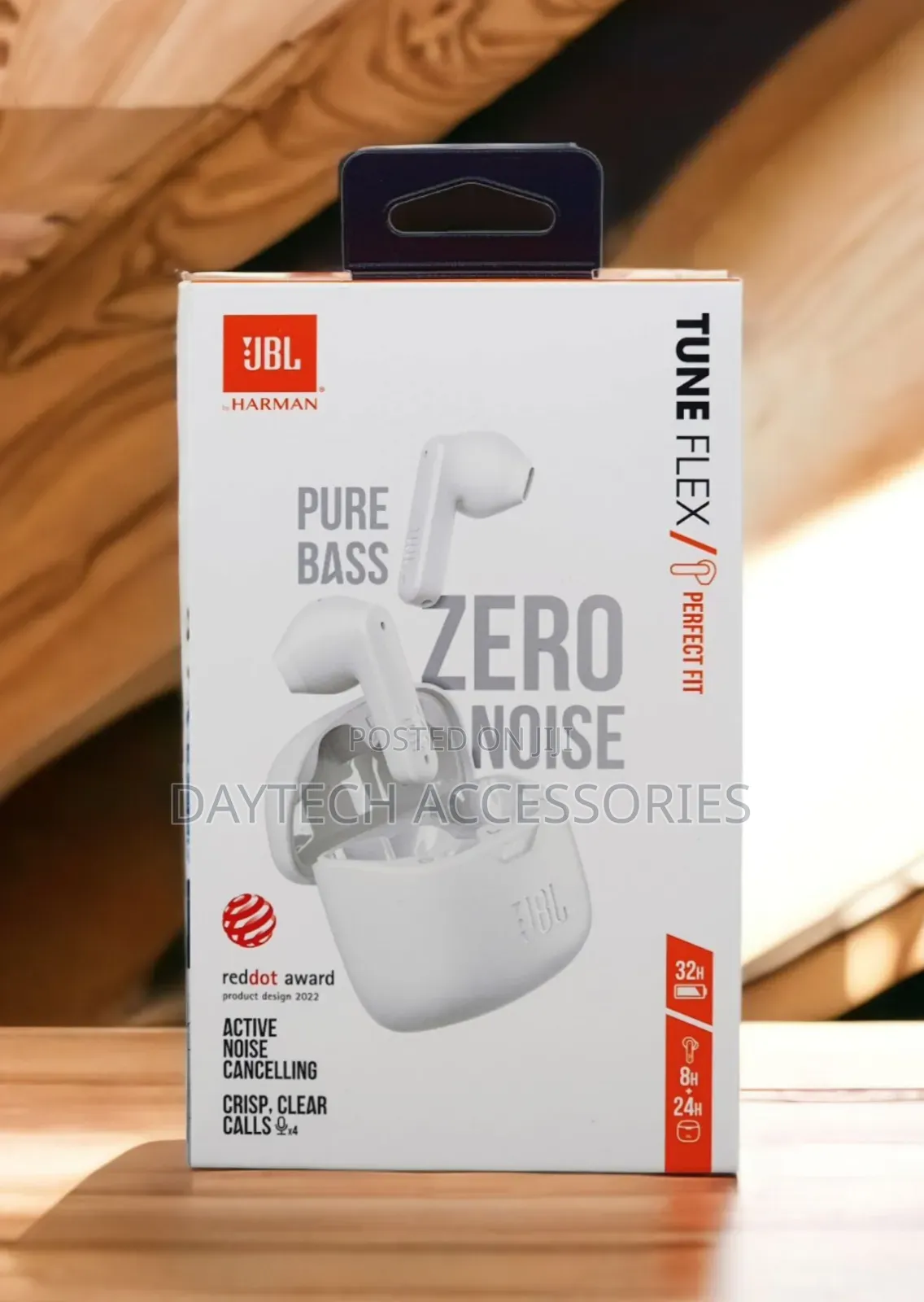 These Are JBL Tune Flex White True Wireless Noise-Cancelling Earbuds.