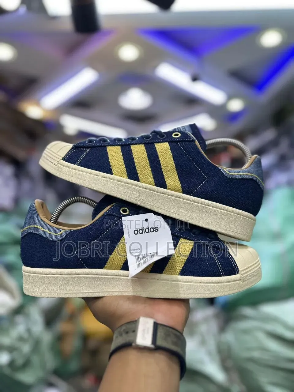Navy Adidas Superstar Og Sneakers