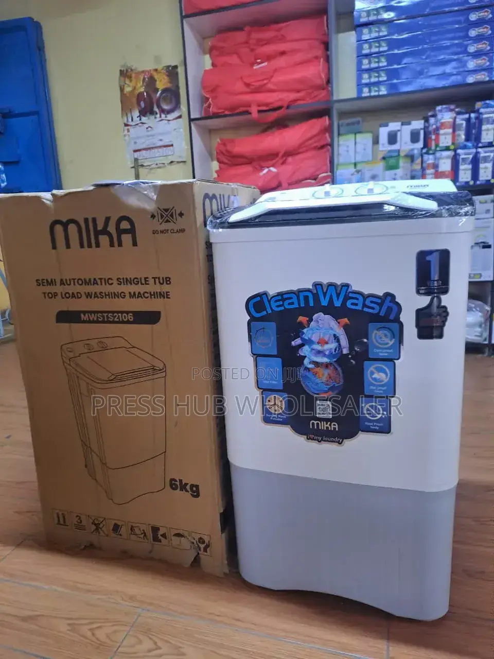 Mika 6kg Semi-Automatic Single-Tub Top-Load Washing Machine