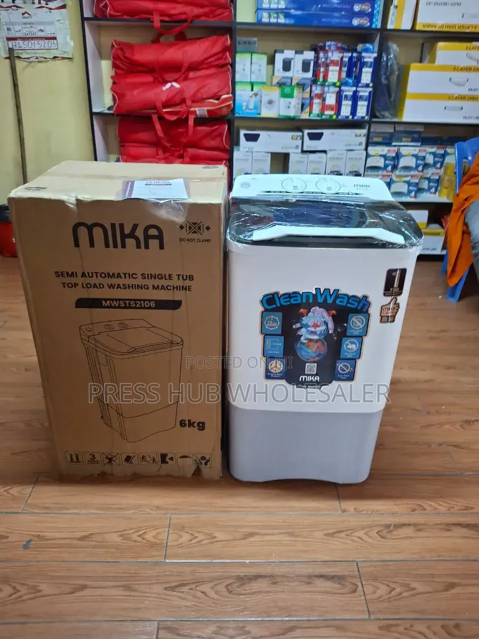 Mika 6kg Semi-Automatic Single-Tub Top-Load Washing Machine**