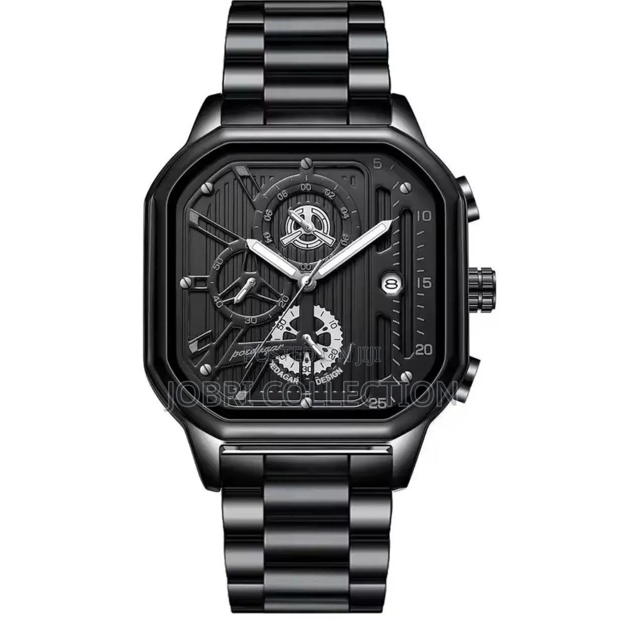 Poedagar Chronograph Black Gents Watch