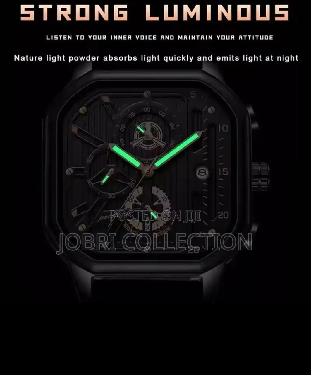Poedagar Chronograph Black Gents Watch