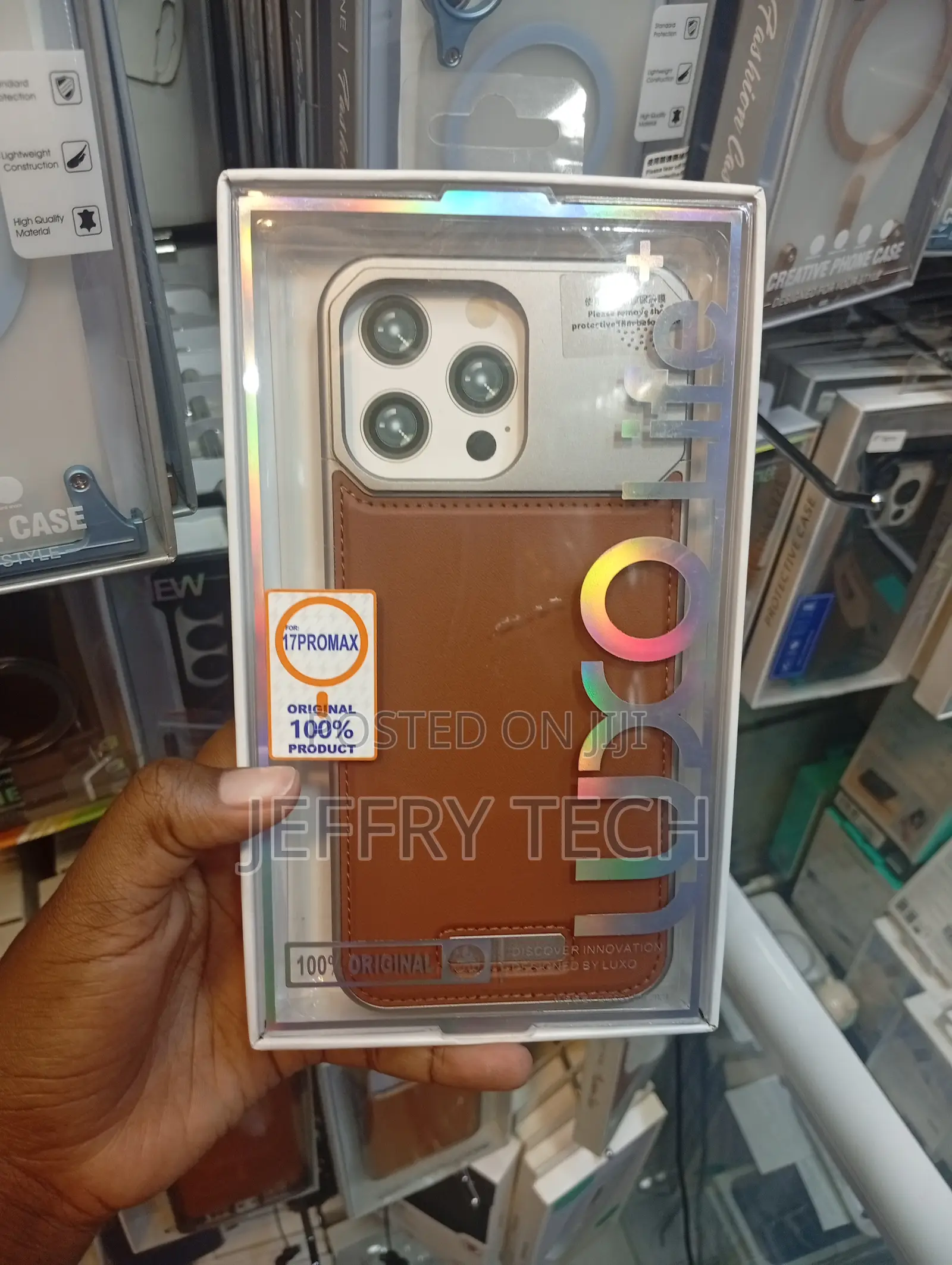 Brown Leather Protective Phone Case Designed for an iPhone Pro Max