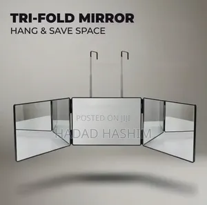 360° Multi-Angle Tri-Fold Barber Mirror. 3 Way Mirror.