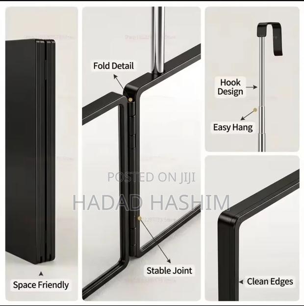 360° Multi-Angle Tri-Fold Barber Mirror. 3 Way Mirror. - thumbnail 3