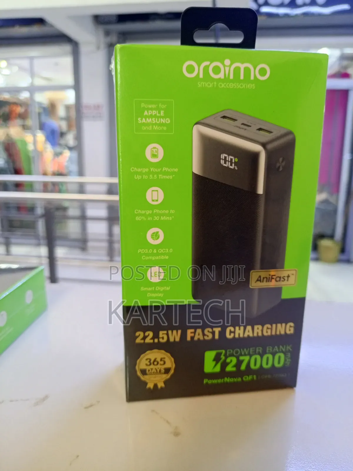 Oraimo Powernova Qf1 27000mah Power Bank | 22.5w Fast Charging (7270q)