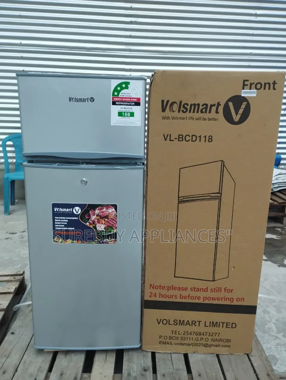 Volsmart 118 Litres Double Door Fridge With Freezer
