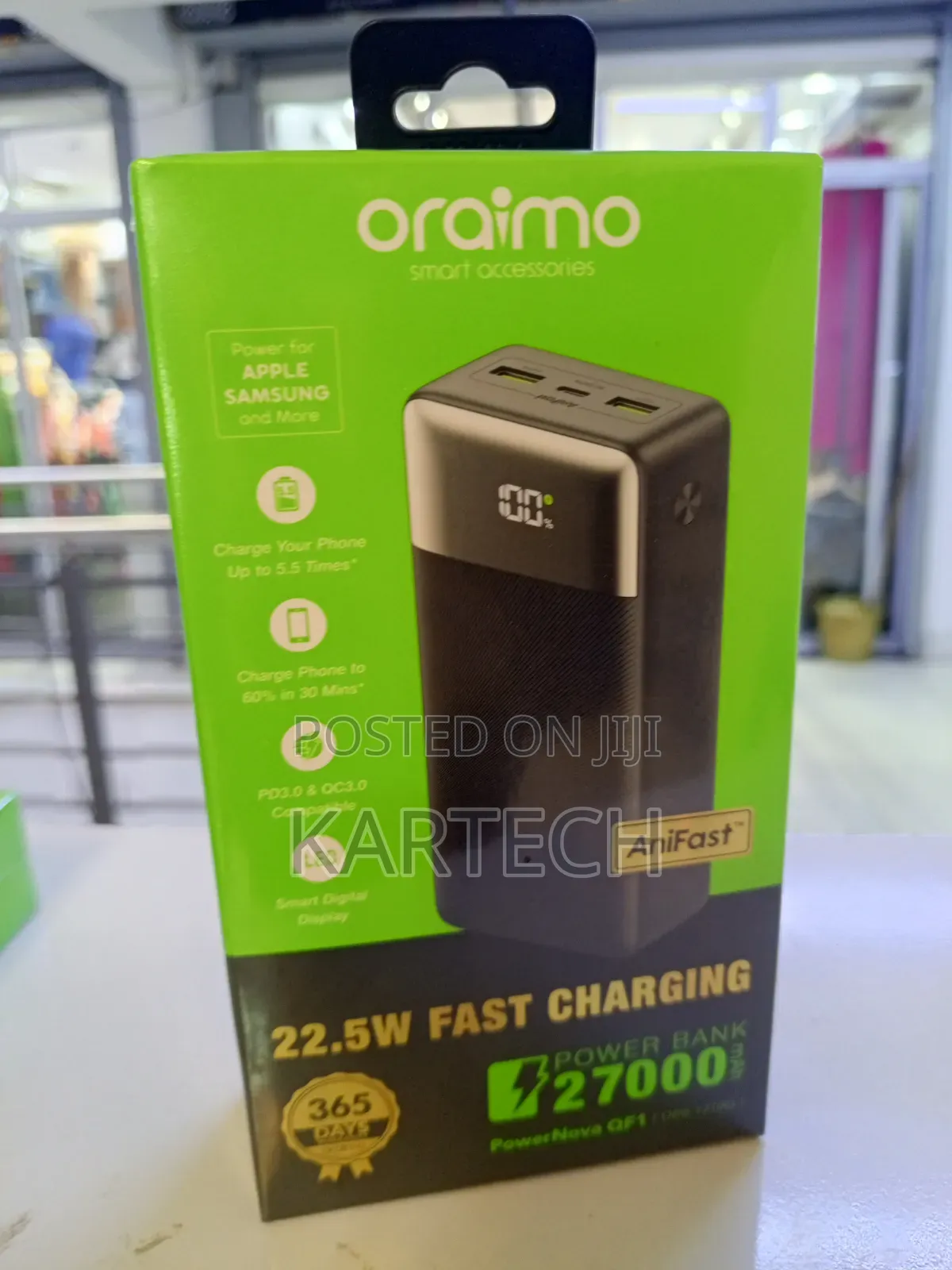 Oraimo 27000mah 22.5 W Portable Charger With Led Digital Display