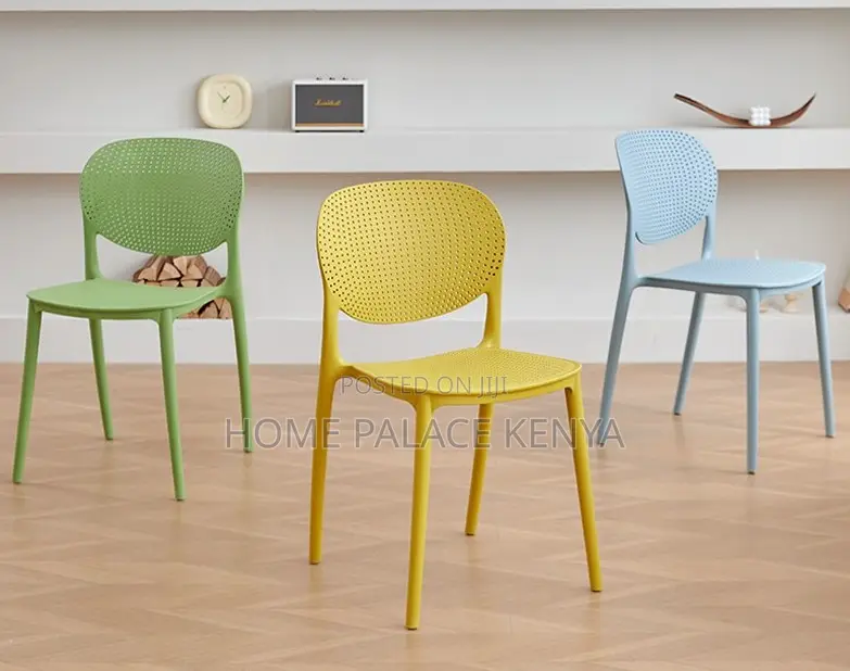 Plastic Chair: Durable Hole Back Italian Style Dining Chair